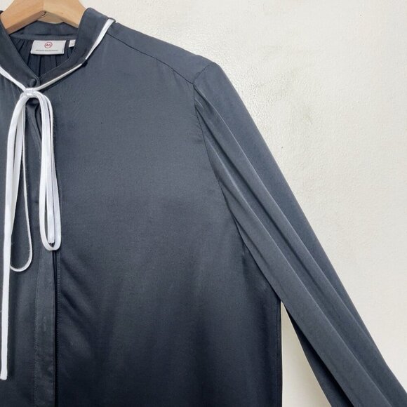 AG Adriano Goldschmied Womens Medium Winslet Blouse In True Black - Picture 7 of 13